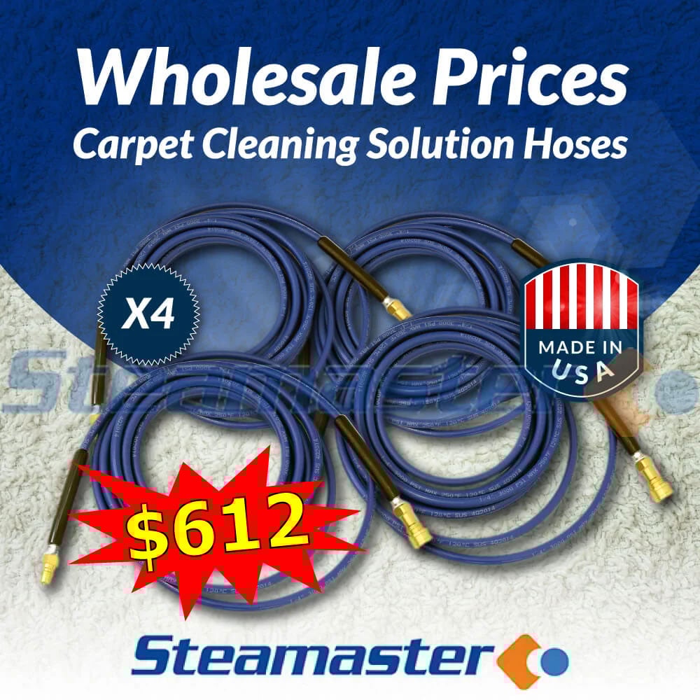 Carpet Cleaning Solution Hose 1/4″ 3000PSI 15m with Quick Couplings x 4