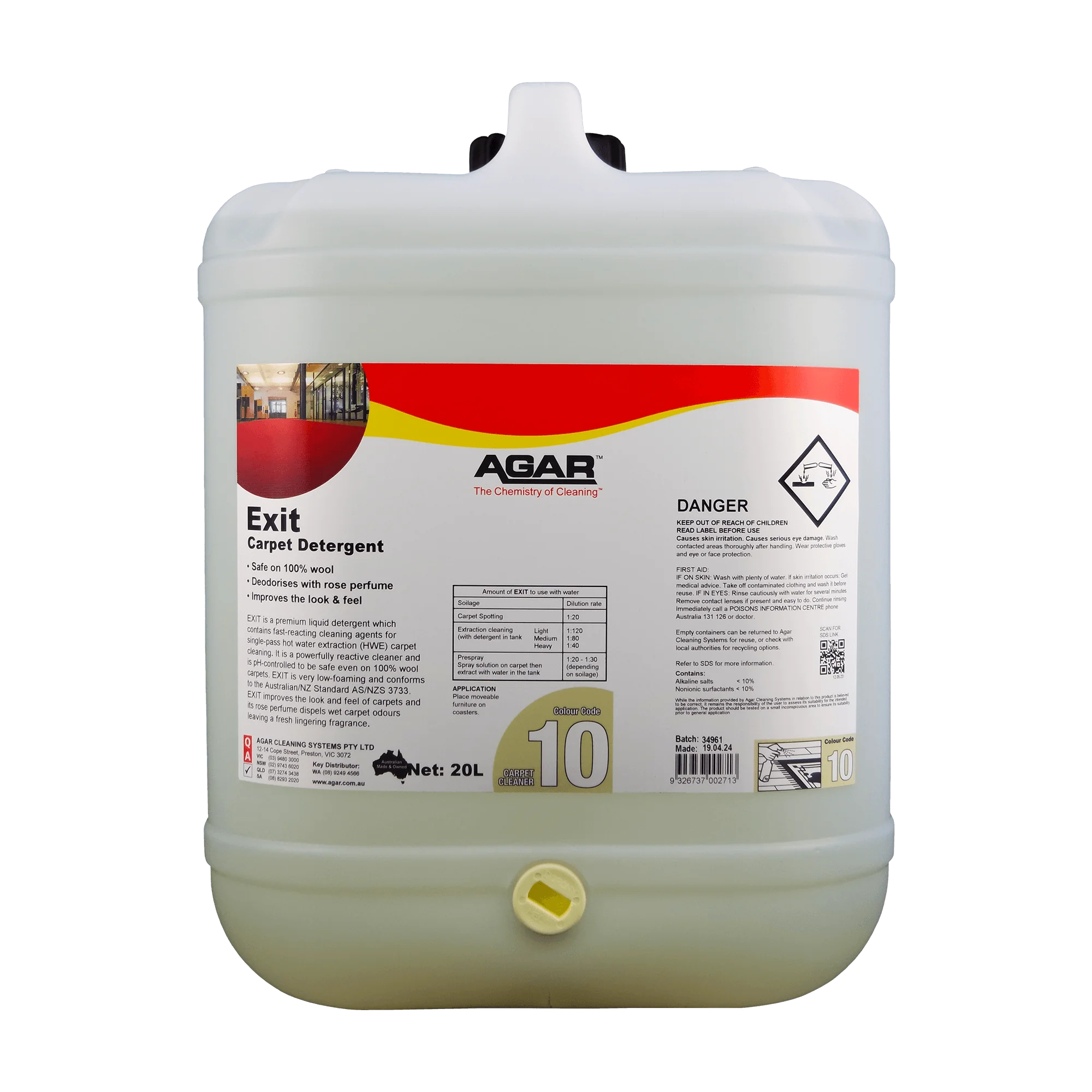 Agar Exit Carpet Prespray 20L