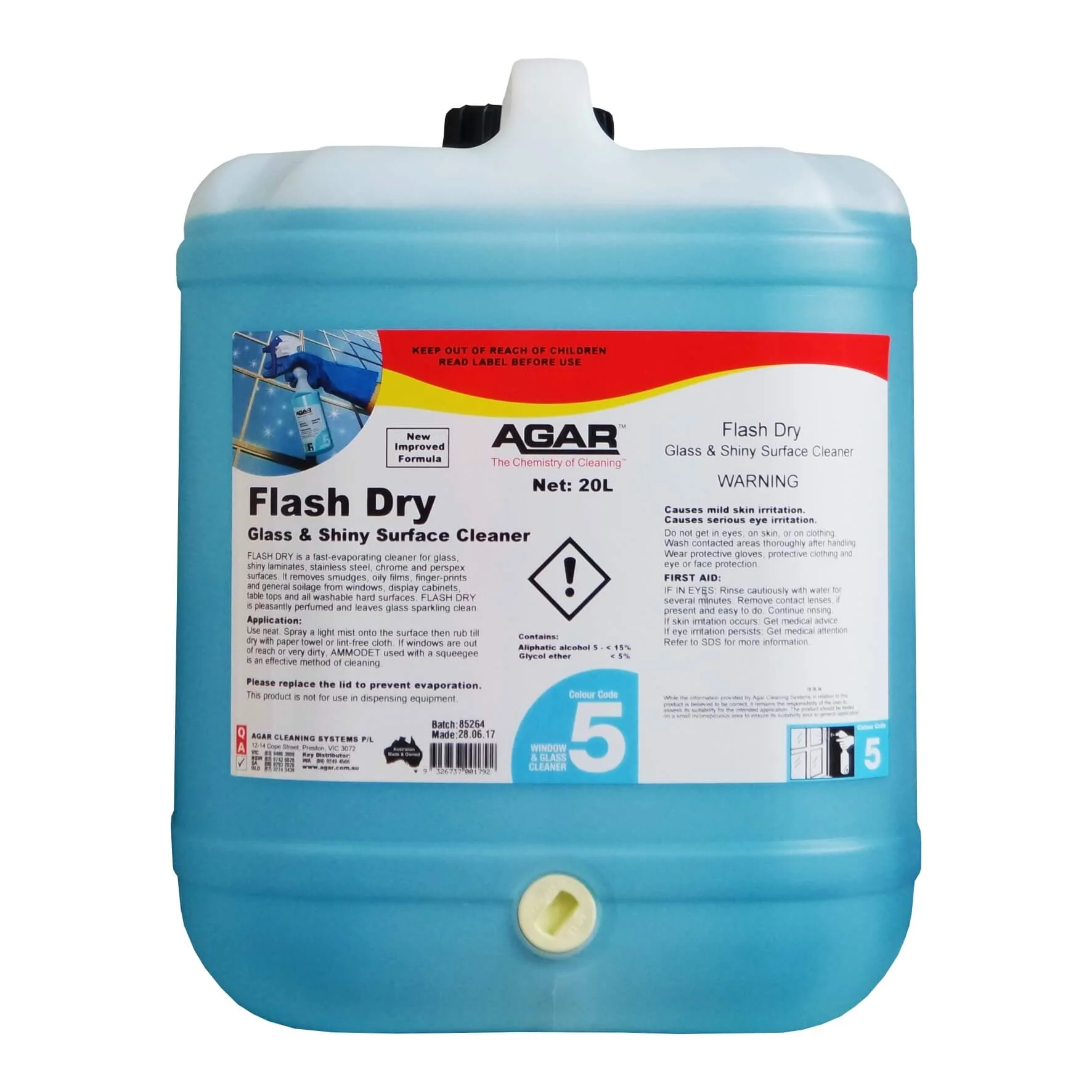 Agar Flash Dry Glass & Shiny Surface Cleaner 20L