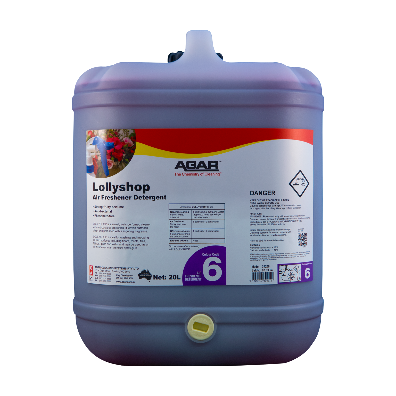 Agar Lollyshop Air Freshener Detergent 20L