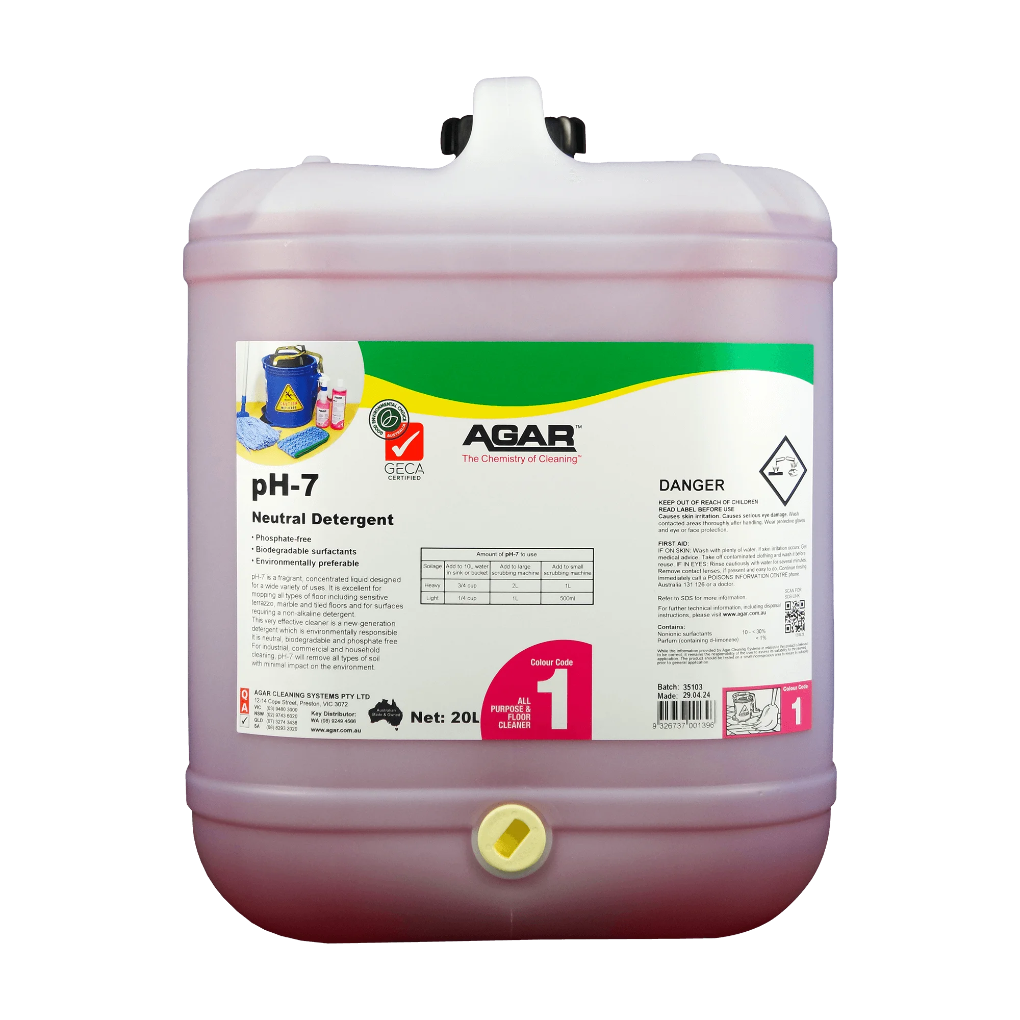 Agar PH7 Neutral Detergent 20L