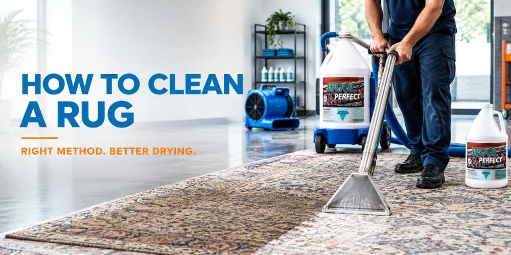 Professional rug cleaning methods for different materials, stains and drying needs